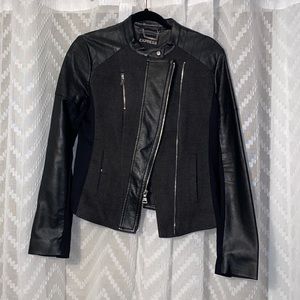 Express black mixed media Minus The Leather jacket M